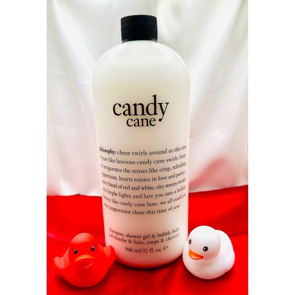 32 oz Philosophy Candy Cane 3-in-1 Shampoo Shower Gel Bubble Bath New With Pump